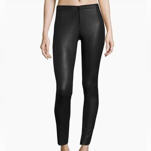 ALICE + OLIVIA Front-Zip Leather Leggings